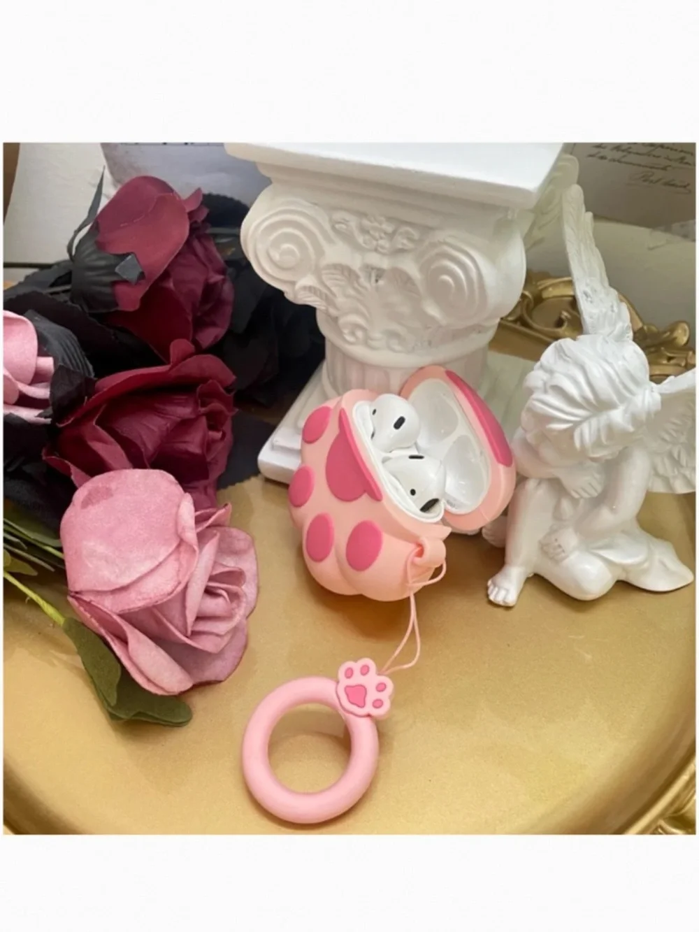2items.AirPods 1/2/PRO1 cute cat paw and Dinosaur Earphone Case Cover w/Keychain